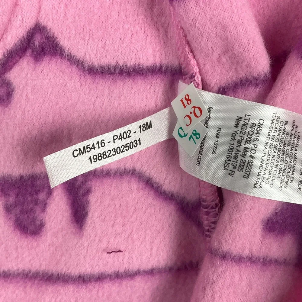 Carhartt Baby Girls Pink Fleece Mountain Print Coverall Zip Jumpsuit OX5416 18M